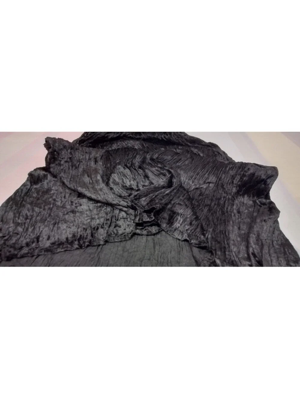 Vintage Authentic New Wave Goth Black Velvet Crush Skirt Witchy Broomstick M NEW
